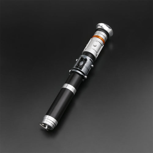 Cere lightsaber product detail on dark background