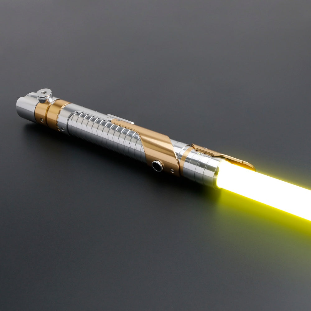 Crew SE V3 saber with ignited yellow blade