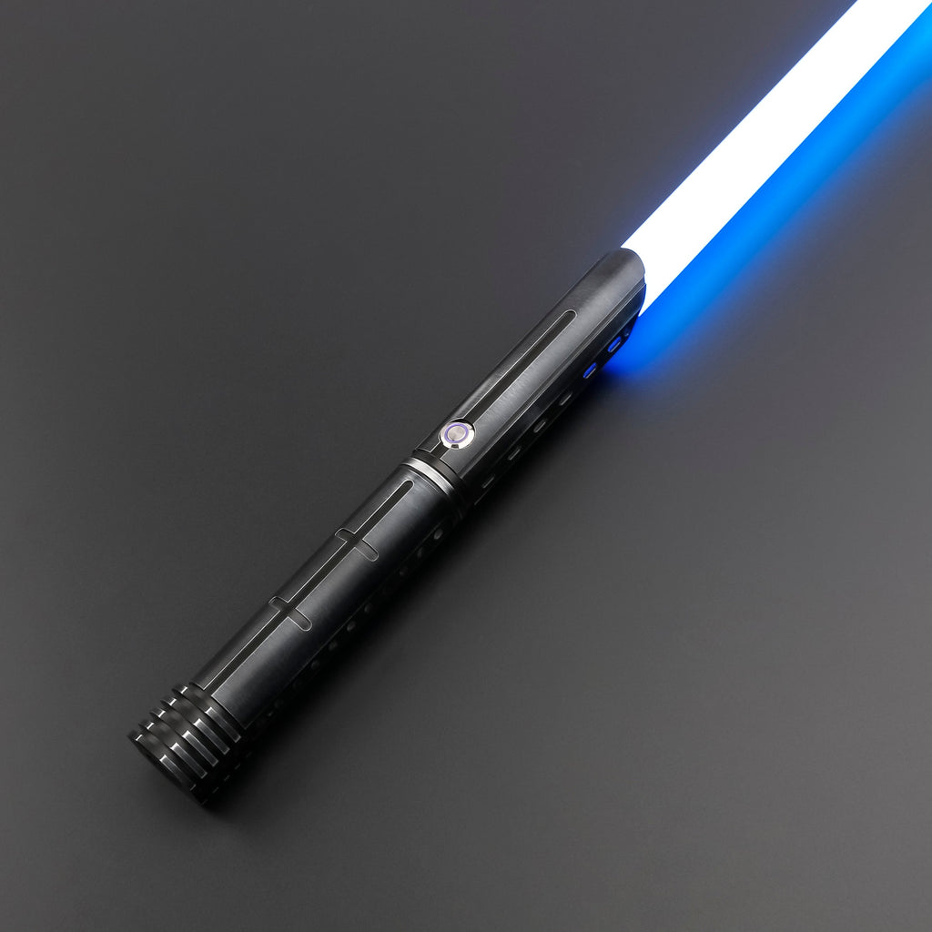 Warden lightsaber with ignited blue blade